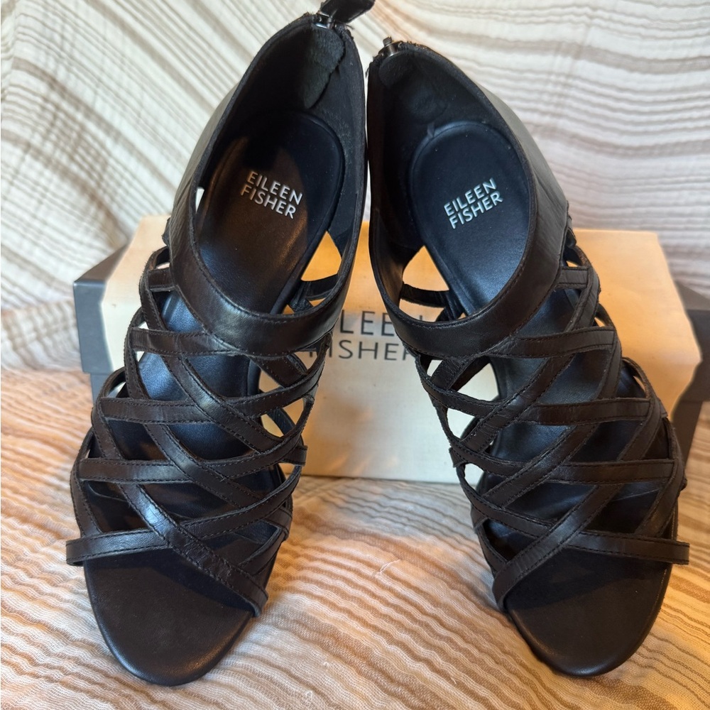 Eileen Fisher Black Wedges